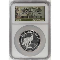 2013-P $1 Australia Kangaroo Silver Proof Coin NGC PF70