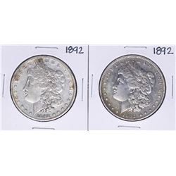 Lot of (2) 1892 $1 Morgan Silver Dollar Coins