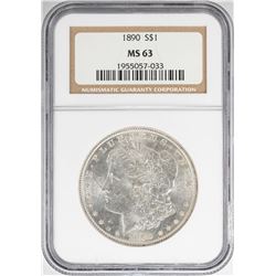 1890 $1 Morgan Silver Dollar Coin NGC MS63