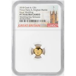 2018 $5 Cook Island Royal Wedding Gold Coin NGC PF70 Ultra Cameo