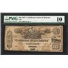 Image 1 : 1861 $10 Confederate States of America Note T-29 PMG Very Good 10