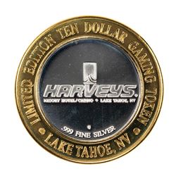 .999 Fine Silver Harveys Resort Lake Tahoe, Nevada $10 Limited Edition Gaming Token