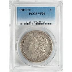 1889-CC $1 Morgan Silver Dollar Coin PCGS VF30