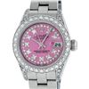 Image 1 : Rolex Ladies Stainless Steel Pink Diamond Lugs Oyster Quickset Datejust Wristwatch