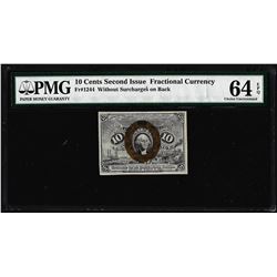 1863 10 Cent Second Issue Fractional Currency Note Fr.1244 PMG Ch. Uncirculated 64EPQ