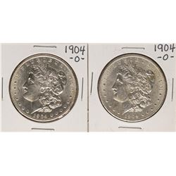Lot of (2) 1904-O $1 Morgan Silver Dollar Coins