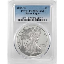 2015-W $1 Proof American Silver Eagle Coin PCGS PR70DCAM