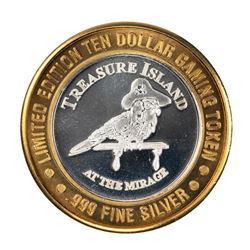 .999 Silver Treasure Island Las Vegas, Nevada $10 Casino Limited Edition Gaming Token