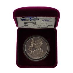 1987 Rarities Mint Disney Dopey 1oz Silver Proof Coin w/Box & COA
