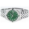 Image 5 : Rolex Mens Stainless Steel Green Roman Diamond & Emerald Datejust Wristwatch