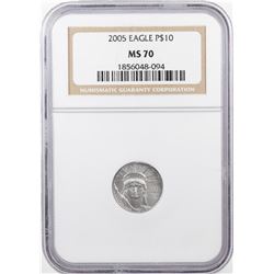 2005 $10 Platinum American Eagle Coin NGC MS70