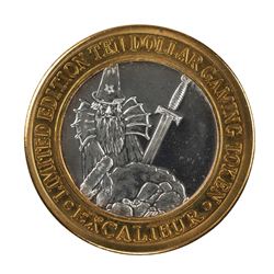 .999 Silver Excalibur Las Vegas, NV $10 Casino Limited Edition Gaming Token
