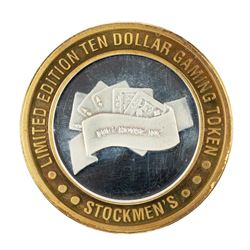 .999 Silver Stockmen's Elko, Nevada $10 Limited Edition Casino Gaming Token