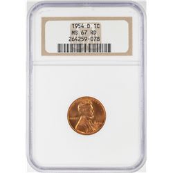 1954-D Lincoln Wheat Cent Coin NGC MS67RD