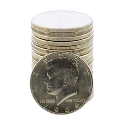 Roll of (20) Brilliant Uncirculated 1964 Kennedy Half Dollar Coins