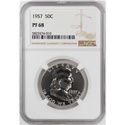 1957 Proof Franklin Half Dollar Coin NGC PF68