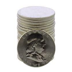 Roll of (20) Brilliant Uncirculated 1963 Franklin Half Dollar Coins