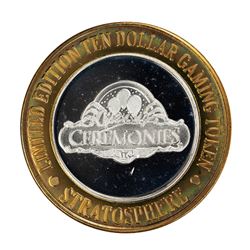 .999 Silver Stratosphere Las Vegas, NV $10 Casino Limited Edition Gaming Token