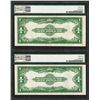 Image 2 : (2) Consecutive 1923 $1 Silver Certificate Notes Fr.237 PMG Choice Uncirculated 64