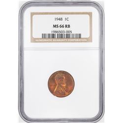 1948 Lincoln Wheat Cent Coin NGC MS66RB