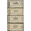 Image 1 : Lot of (4) 1864 $1 State of Louisiana Obsolete Notes