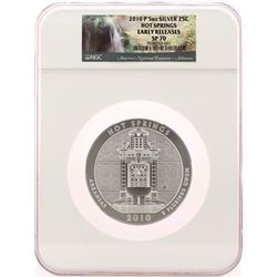 2010-P Hot Springs 5oz Silver Quarter Coin NGC SP70 Early Releases