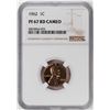 Image 1 : 1962 Proof Lincoln Memorial Cent Coin NGC PF67RD Cameo