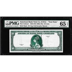 1929 10 Unit American Bank Note Co. "Test Note" PMG Gem Uncirculated 65EPQ
