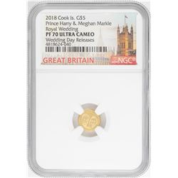 2018 $5 Cook Island Royal Wedding Gold Coin NGC PF70 Ultra Cameo