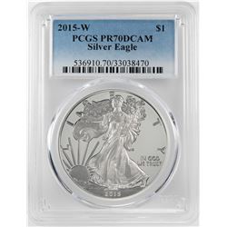 2015-W $1 Proof American Silver Eagle Coin PCGS PR70DCAM