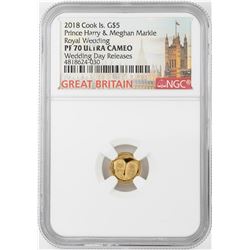 2018 $5 Cook Island Royal Wedding Gold Coin NGC PF70 Ultra Cameo