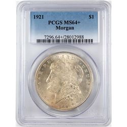 1921 $1 Morgan Silver Dollar Coin PCGS MS64+