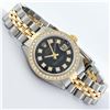 Image 3 : Rolex Ladies 2 Tone 14K Black Diamond Bezel & 1 ctw Bezel Datejust