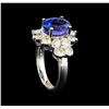 Image 4 : 14KT White Gold 4.14 ctw Tanzanite and Diamond Ring