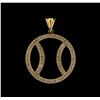 Image 1 : 1.00 ctw Diamond Baseball Pendant - 14KT Yellow Gold