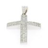 Image 3 : 14K White Gold 3.25CTW 108 Invisible Set Princess Diamond Arched Unisex Cross
