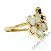 Image 6 : 14kt Yellow Gold 2.70 ctw Oval Amethyst and Opal Double Flower Ring