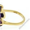 Image 7 : 14kt Yellow Gold 2.70 ctw Oval Amethyst and Opal Double Flower Ring