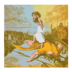 David and Goliath by Steve Kaufman (1960-2010)