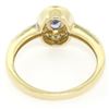 Image 5 : NEW Petite 14K Yellow Gold 0.50 ctw Oval Cut Tanzanite Ring w/ Round Diamond Hal