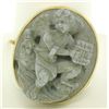 Image 1 : Vintage 14kt Yellow Gold Carved Angel Lava Rock Brooch Pin