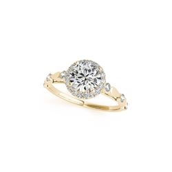 0.75 ctw Certified VS/SI Diamond Halo Ring 18K Yellow Gold
