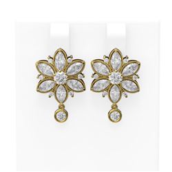 4.09 ctw Diamond Earrings 18K Yellow Gold
