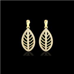 2 ctw Micro Pave VS/SI Diamond Designer Earrings 18K Yellow Gold