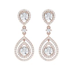 3.53 ctw Designer VS/SI Diamond Earrings 18K Rose Gold