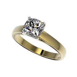 1.25 ctw Certified VS/SI Quality Cushion Cut Diamond Ring 10K Yellow Gold