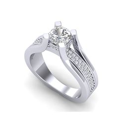 1.7 ctw Cushion VS/SI Diamond Solitaire Micro Pave Ring 18K White Gold