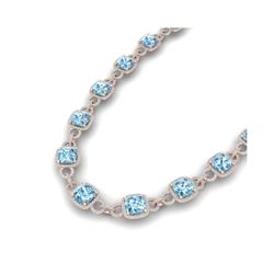 66 ctw Topaz & VS/SI Diamond Certified Necklace 14K Rose Gold