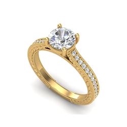 1.45 ctw VS/SI Diamond Art Deco Ring 18K Yellow Gold