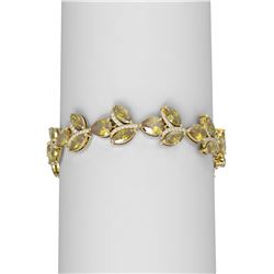 23.87 ctw Canary Citrine & Diamond Bracelet 18K Yellow Gold
